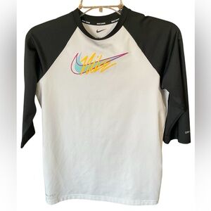 Nike Black and White Graphic Raglan Shirt